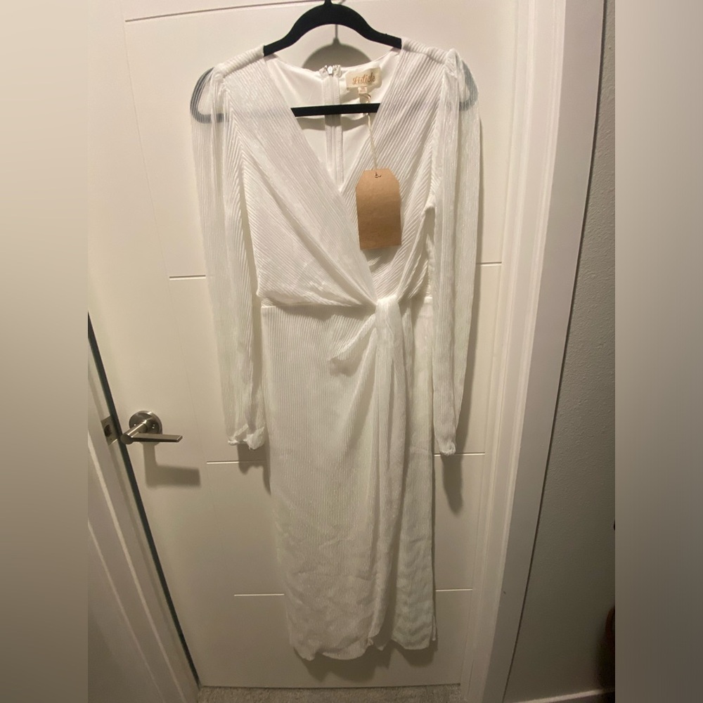 NWT Listicle iridescent white dress